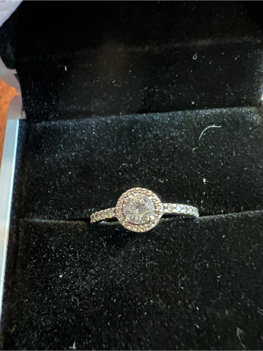 PandoraSterling Silver Round Halo Solitaire Ring